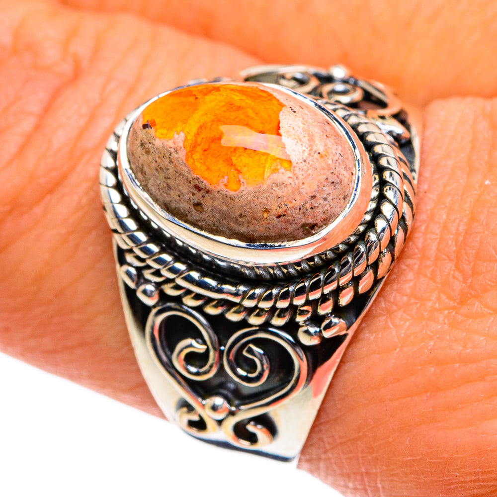 Mexican Fire Opal Rings handcrafted by Ana Silver Co - RING78794