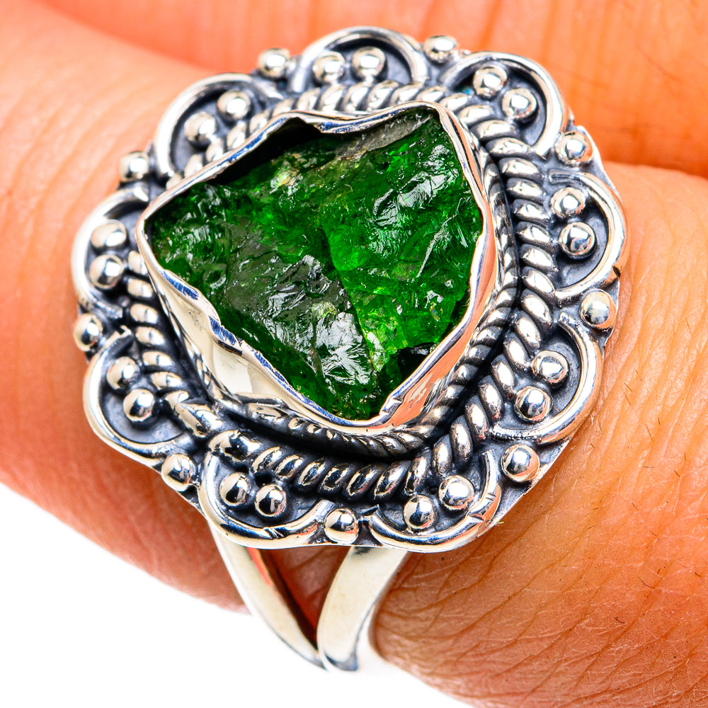 Chrome Diopside Rings handcrafted by Ana Silver Co - RING78806