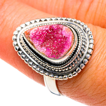 Pink Geode Slice Rings handcrafted by Ana Silver Co - RING78812