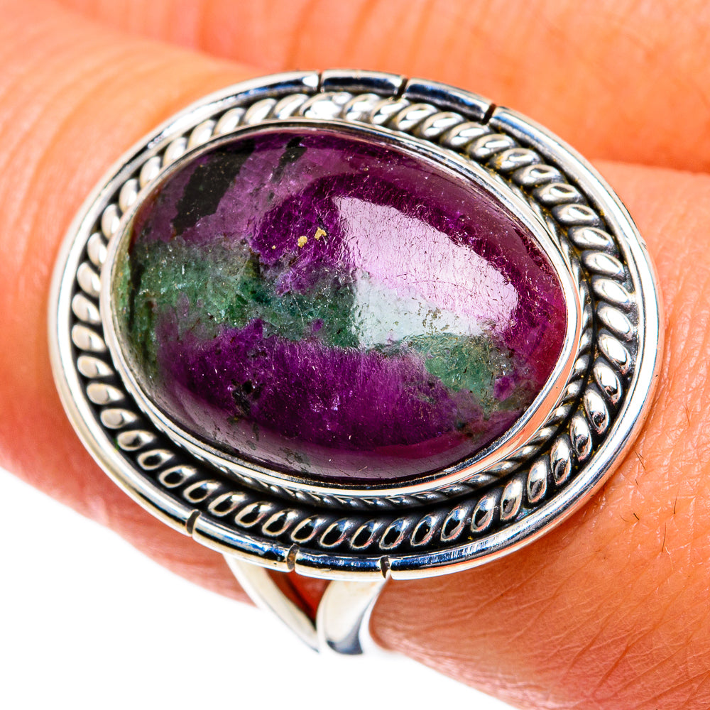 Ruby Zoisite Rings handcrafted by Ana Silver Co - RING78823