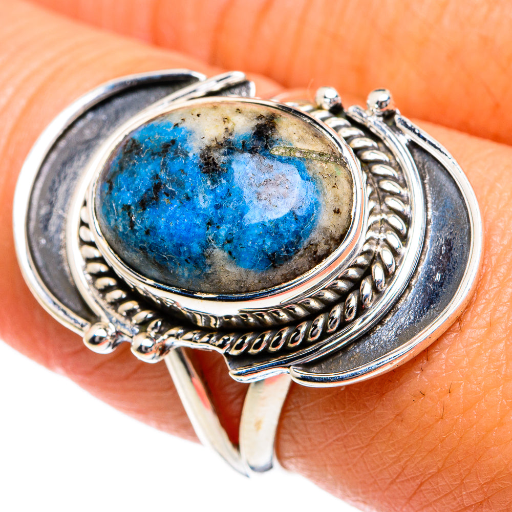 K2 Blue Azurite Rings handcrafted by Ana Silver Co - RING78833