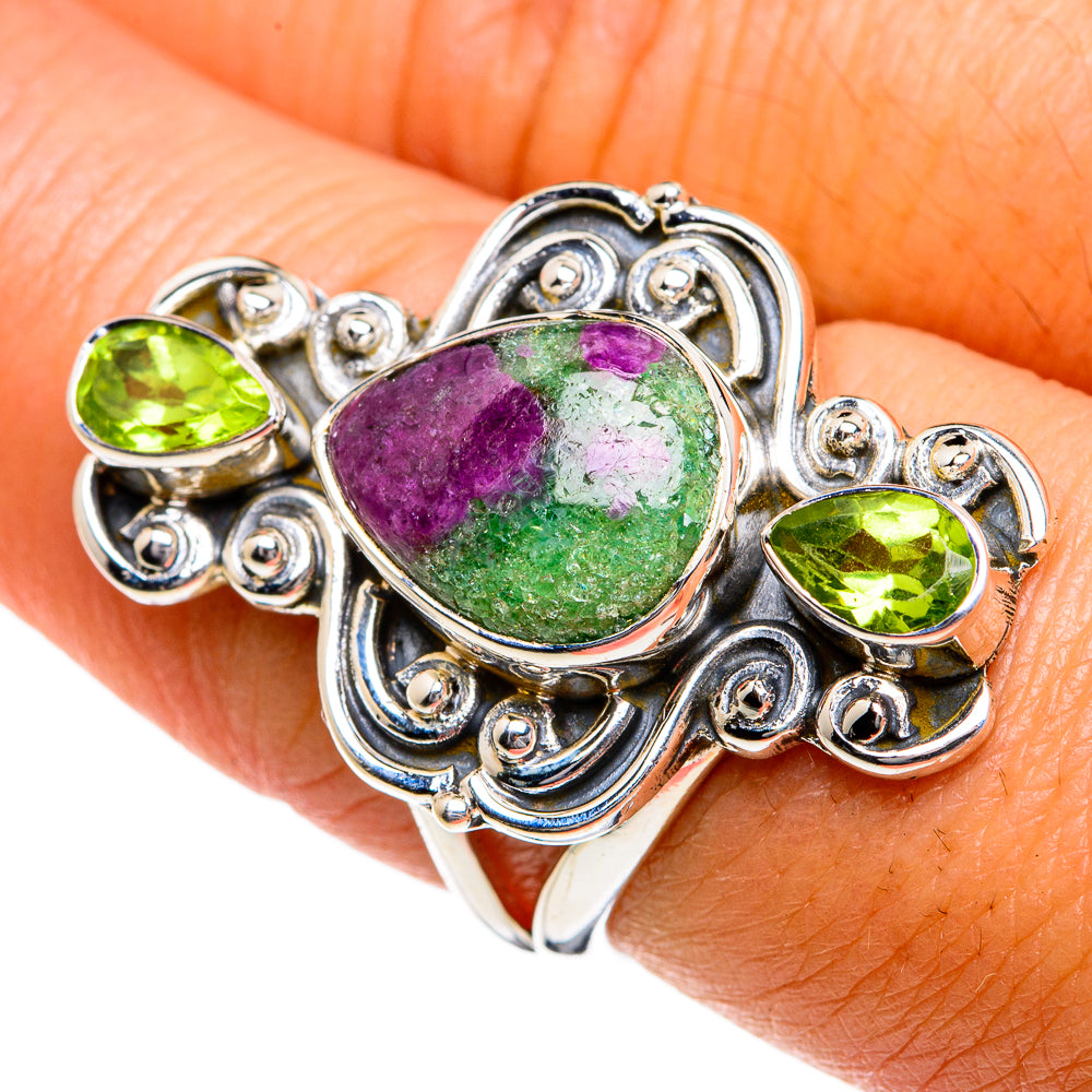 Ruby Zoisite Rings handcrafted by Ana Silver Co - RING78838