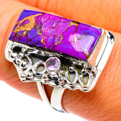Purple Copper Composite Turquoise Rings handcrafted by Ana Silver Co - RING78849