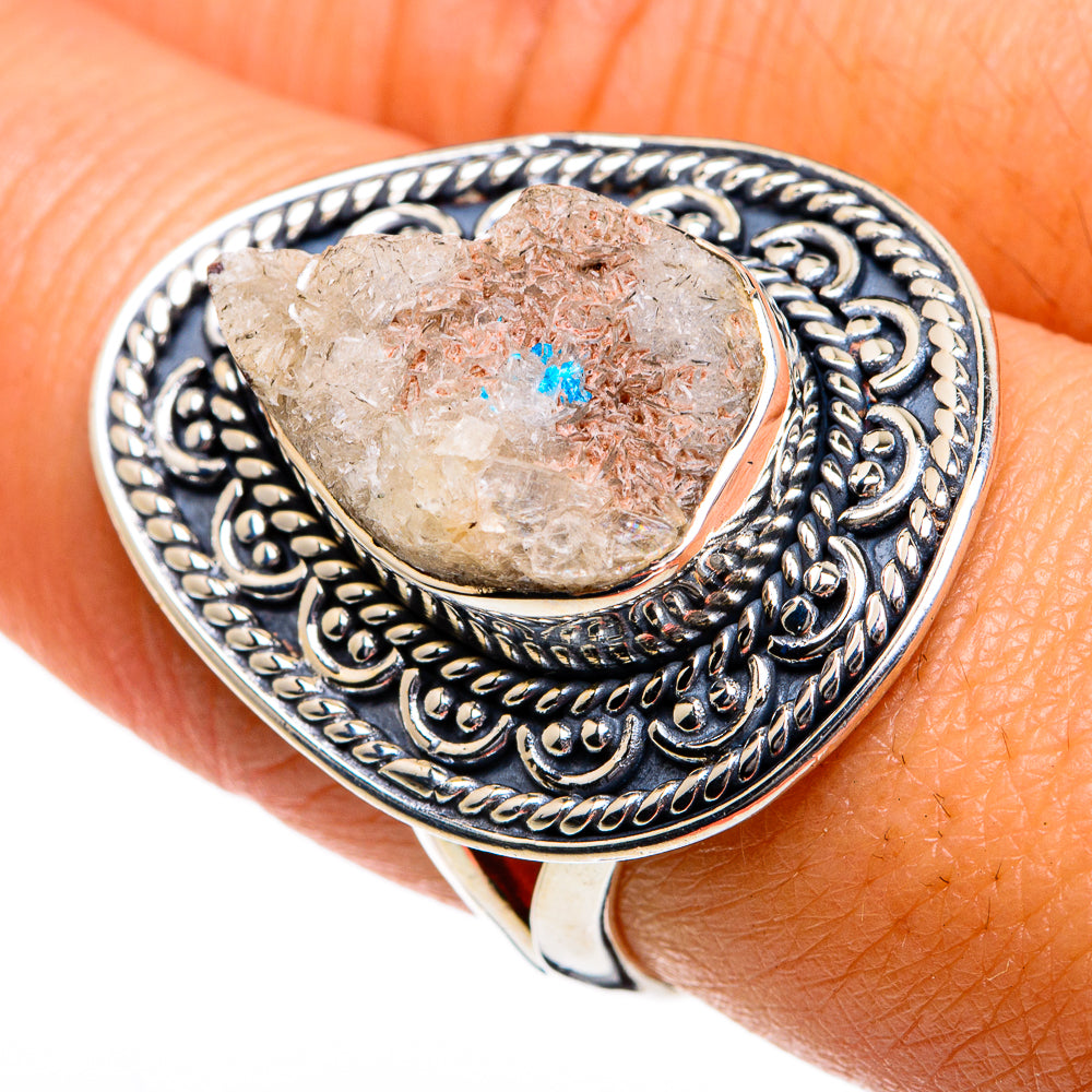 Cavansite Crystal Rings handcrafted by Ana Silver Co - RING78852