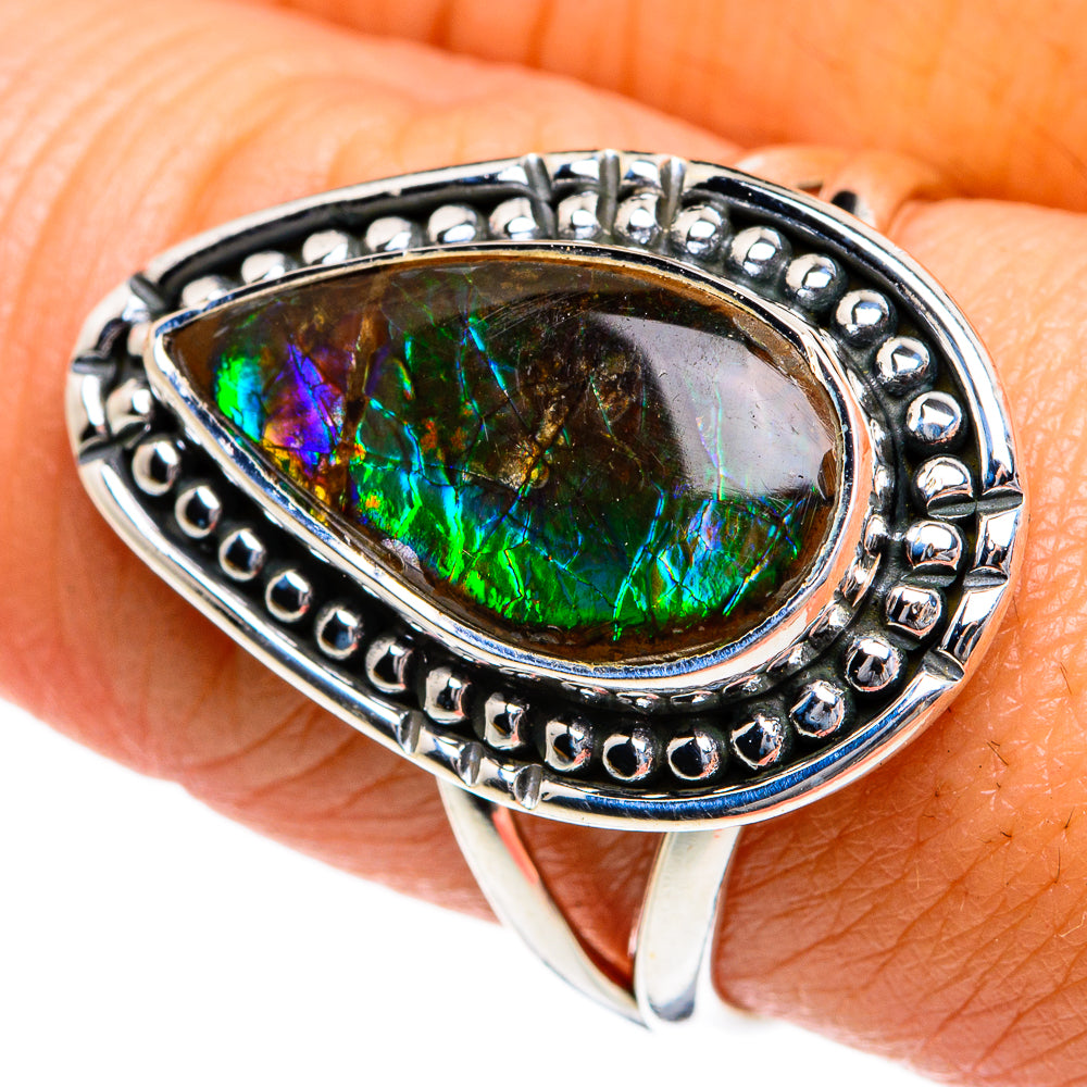 Ammolite Rings handcrafted by Ana Silver Co - RING78855