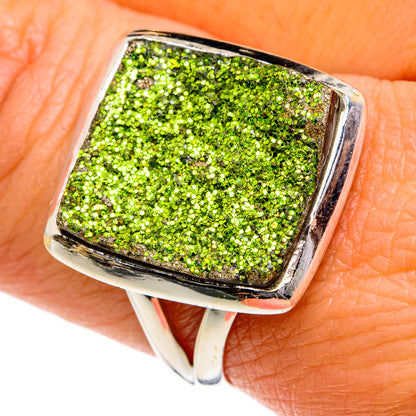 Spectro Pyrite Druzy Rings handcrafted by Ana Silver Co - RING78869