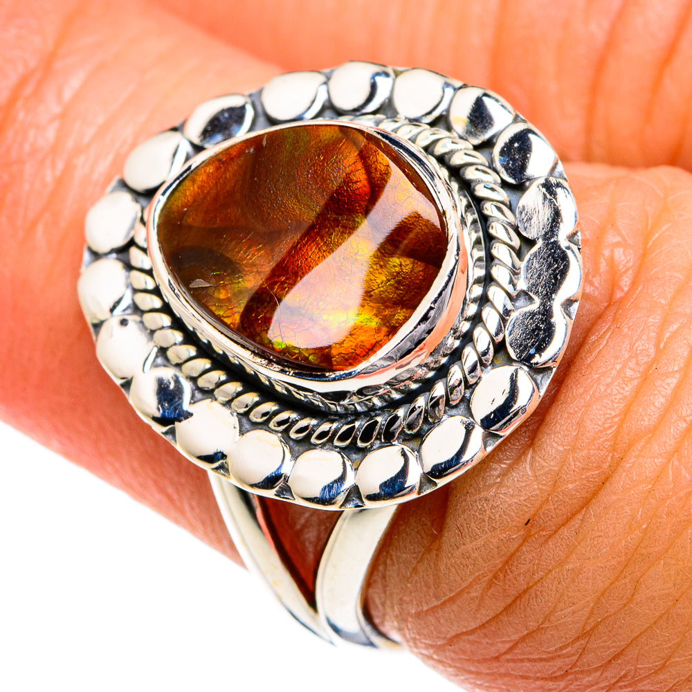 Mexican Fire Agate Rings handcrafted by Ana Silver Co - RING78870