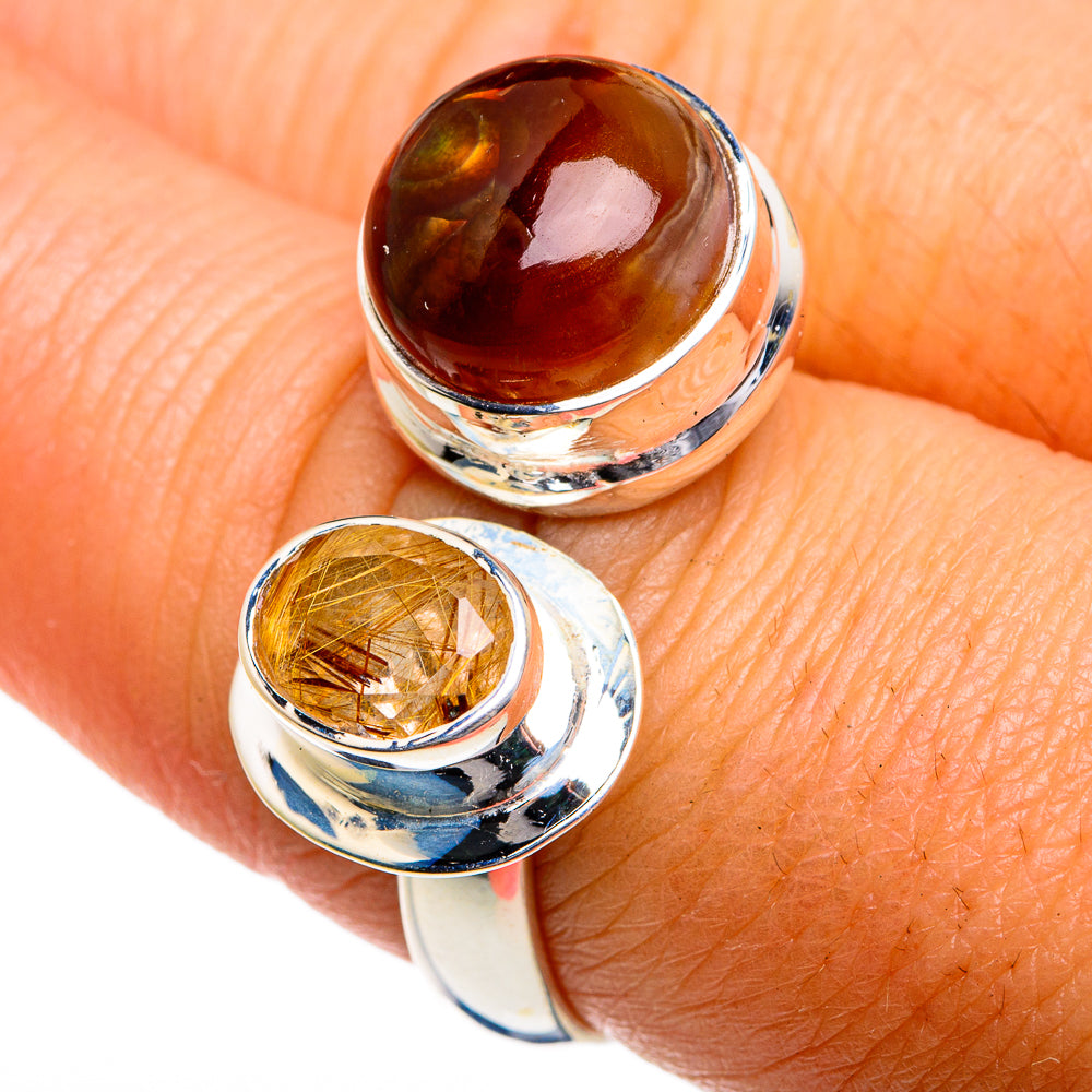 Mexican Fire Agate Rings handcrafted by Ana Silver Co - RING78871