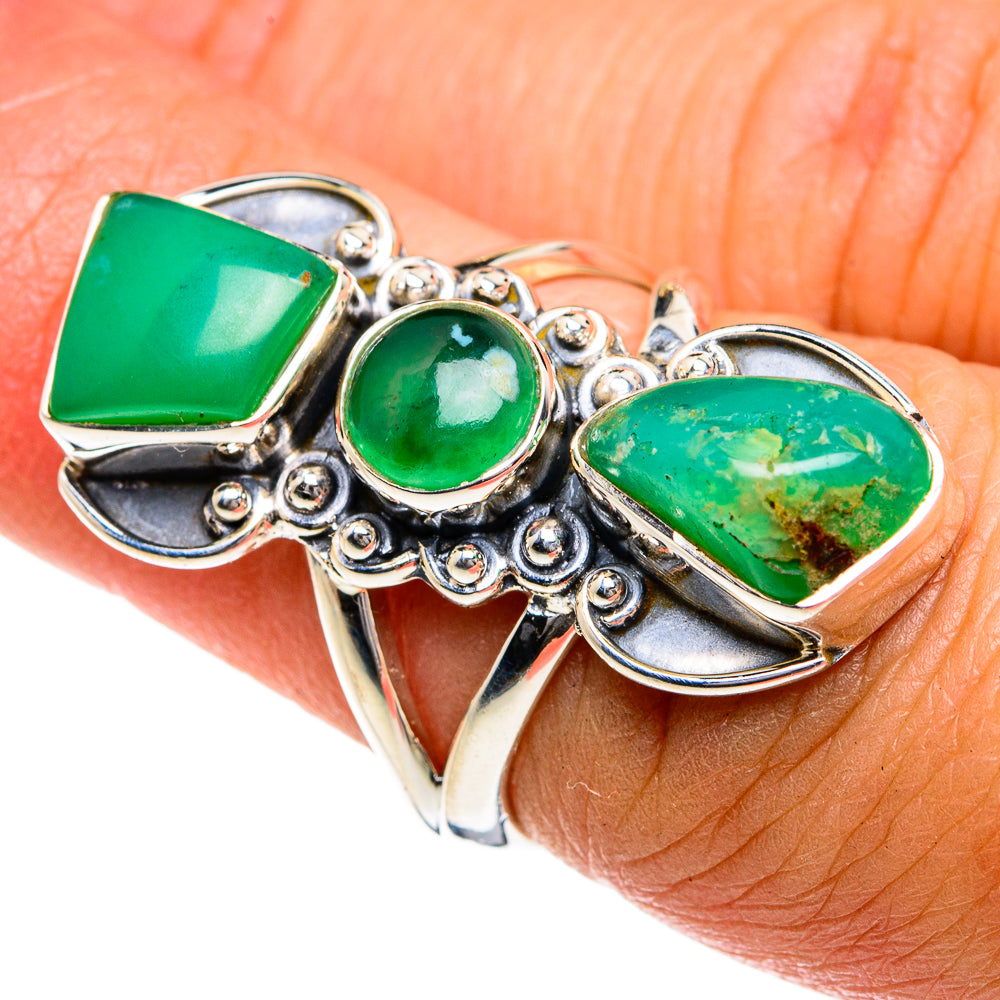 Chrysoprase Rings handcrafted by Ana Silver Co - RING78893