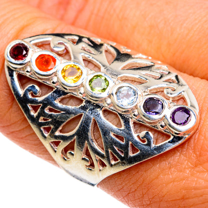 Multi-stone Rainbow Chakra Rings handcrafted by Ana Silver Co - RING78908
