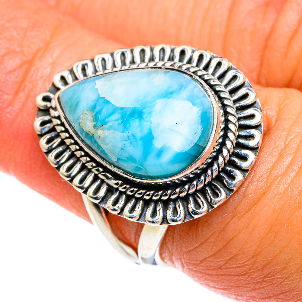 Larimar Rings handcrafted by Ana Silver Co - RING78916
