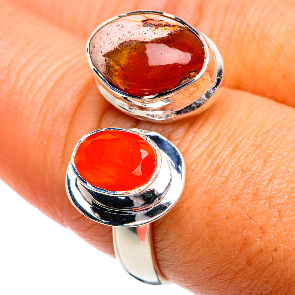 Mexican Fire Opal Rings handcrafted by Ana Silver Co - RING78936
