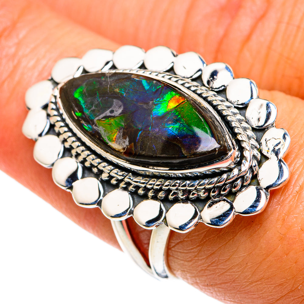 Ammolite Rings handcrafted by Ana Silver Co - RING78943