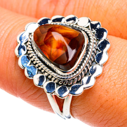 Mexican Fire Agate Rings handcrafted by Ana Silver Co - RING78947
