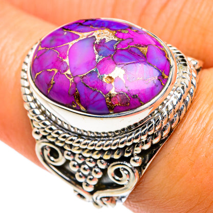 Purple Copper Composite Turquoise Rings handcrafted by Ana Silver Co - RING78954