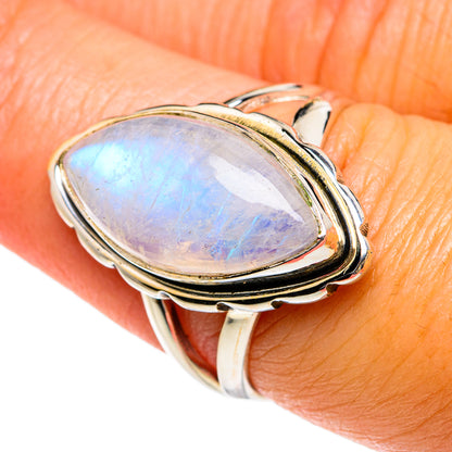 Rainbow Moonstone Rings handcrafted by Ana Silver Co - RING78958