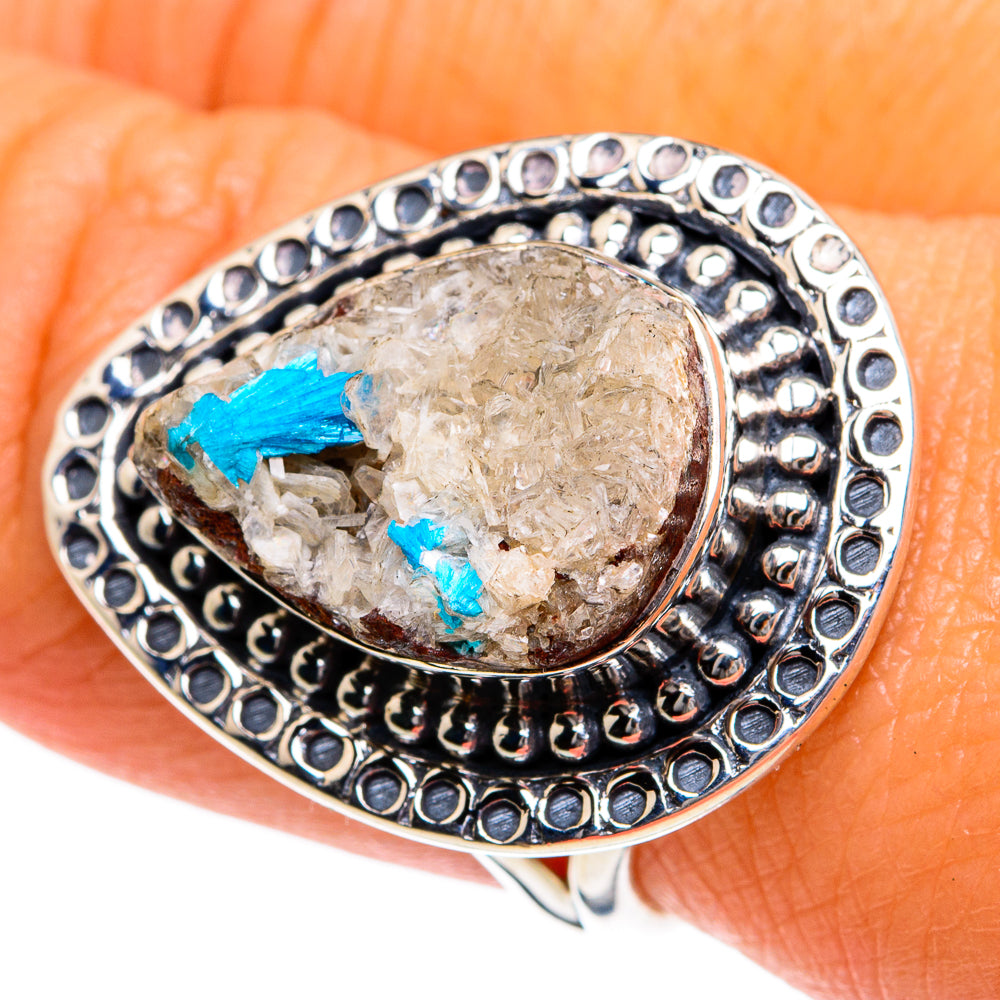 Cavansite Crystal Rings handcrafted by Ana Silver Co - RING78960