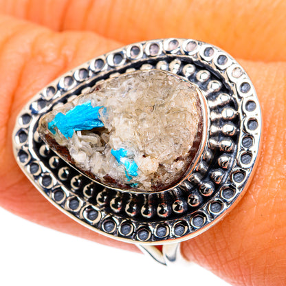 Cavansite Crystal Rings handcrafted by Ana Silver Co - RING78960