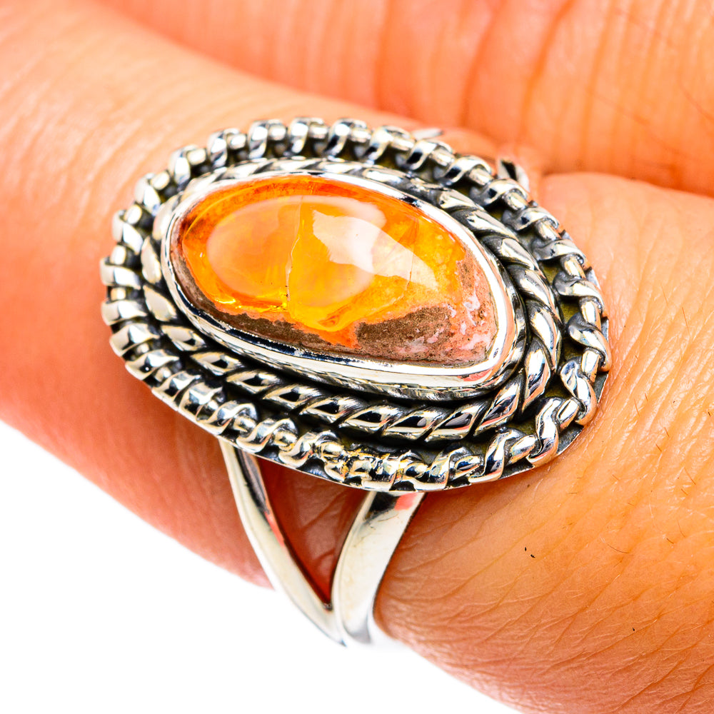 Mexican Fire Opal Rings handcrafted by Ana Silver Co - RING78961