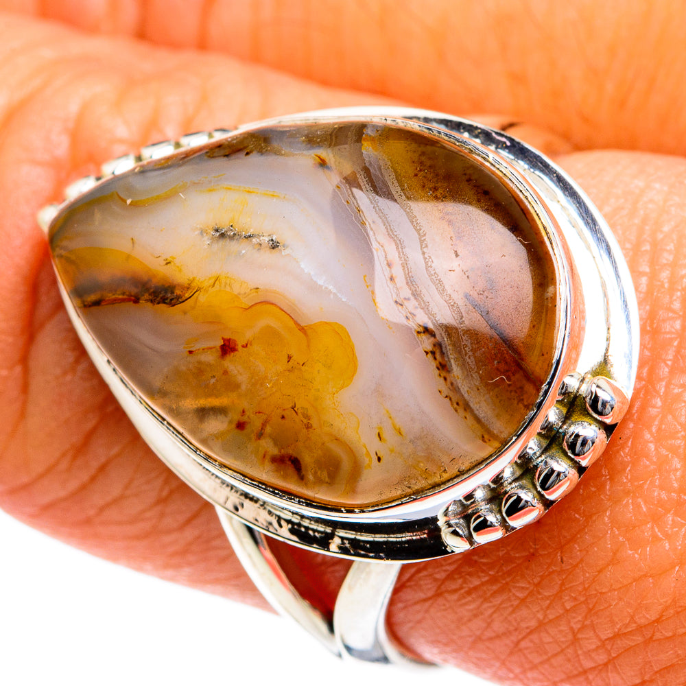 Botswana Agate Rings handcrafted by Ana Silver Co - RING78973