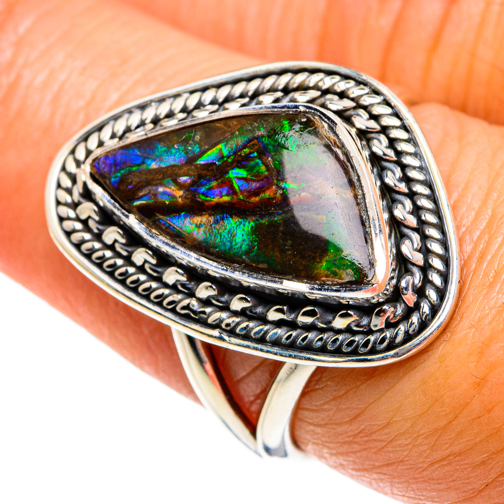 Ammolite Rings handcrafted by Ana Silver Co - RING78993