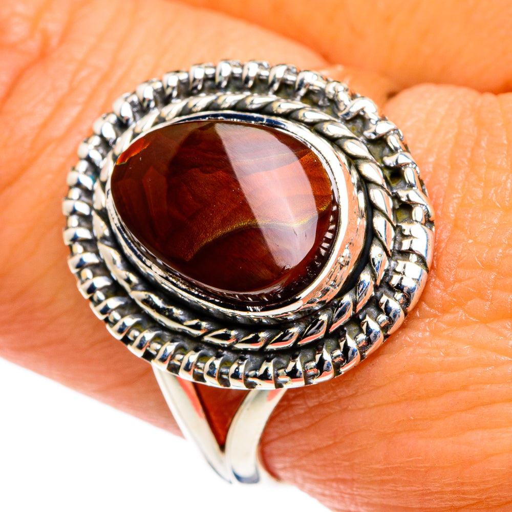 Mexican Fire Agate Rings handcrafted by Ana Silver Co - RING78997