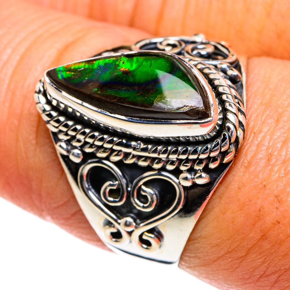 Ammolite Rings handcrafted by Ana Silver Co - RING79007