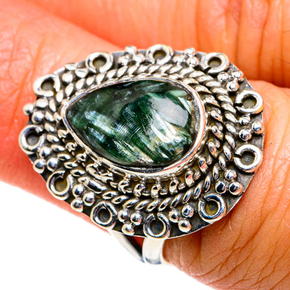 Seraphinite Rings handcrafted by Ana Silver Co - RING79011