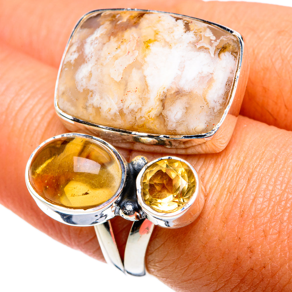 Plume Agate Rings handcrafted by Ana Silver Co - RING79024