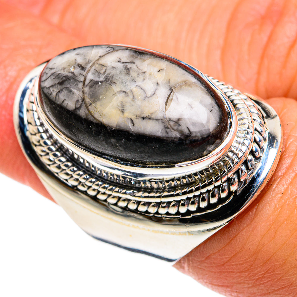 Orthoceras Fossil Rings handcrafted by Ana Silver Co - RING79031