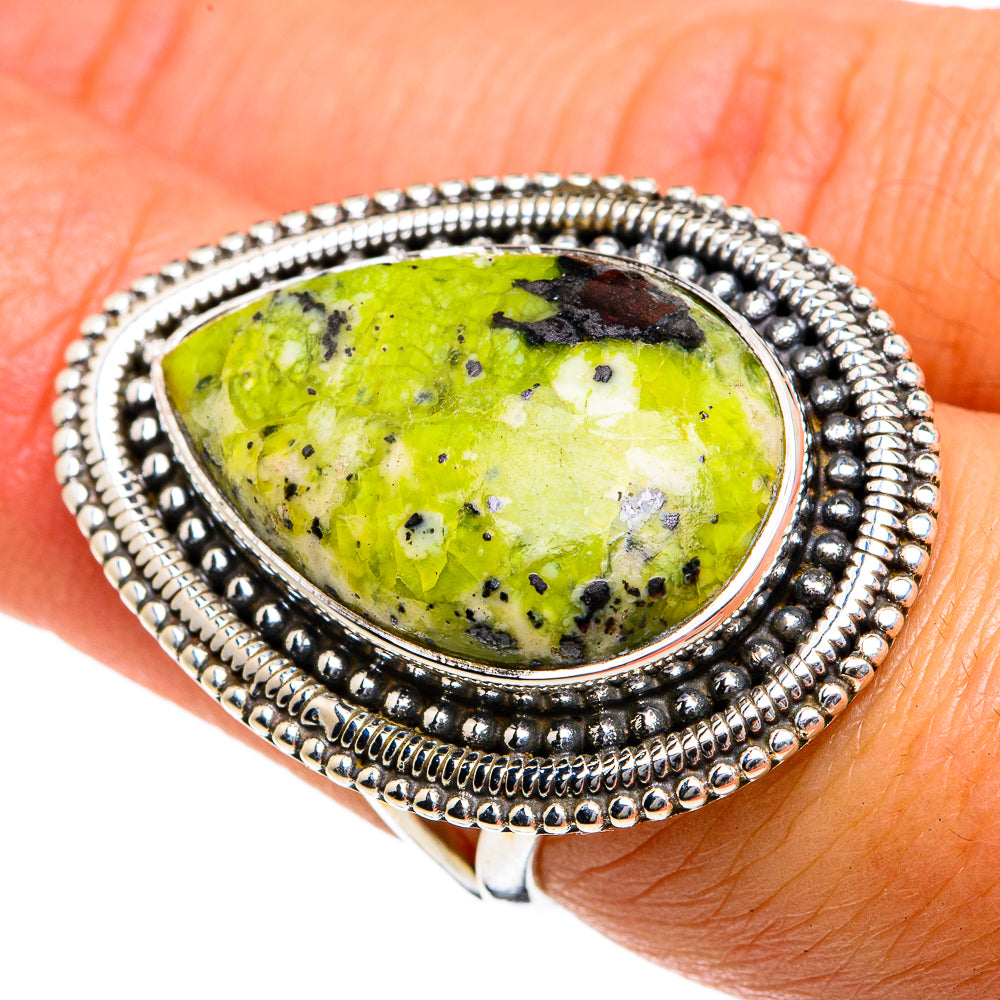 African Green Opal Rings handcrafted by Ana Silver Co - RING79038