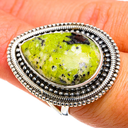 African Green Opal Rings handcrafted by Ana Silver Co - RING79038