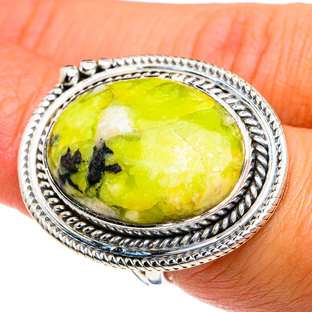 African Green Opal Rings handcrafted by Ana Silver Co - RING79039