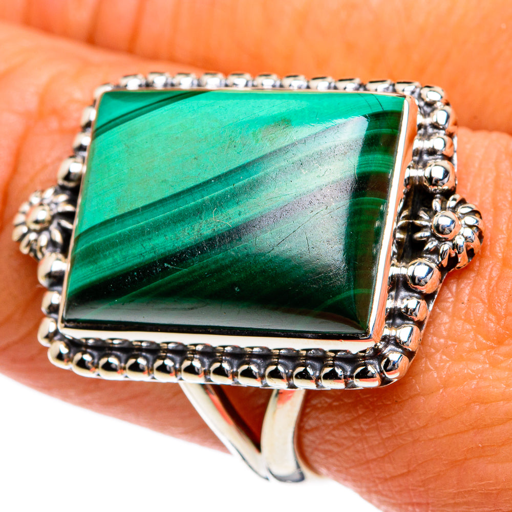 Malachite Rings handcrafted by Ana Silver Co - RING79050