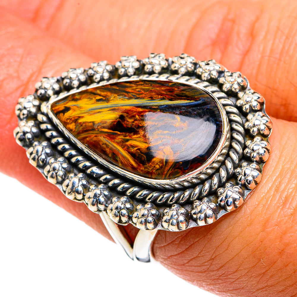 Golden Pietersite Rings handcrafted by Ana Silver Co - RING79053