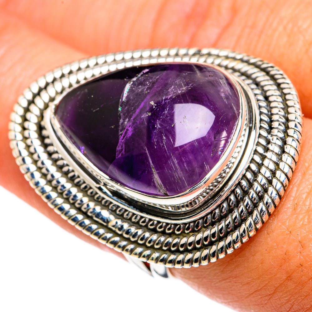 Chevron Amethyst Rings handcrafted by Ana Silver Co - RING79063
