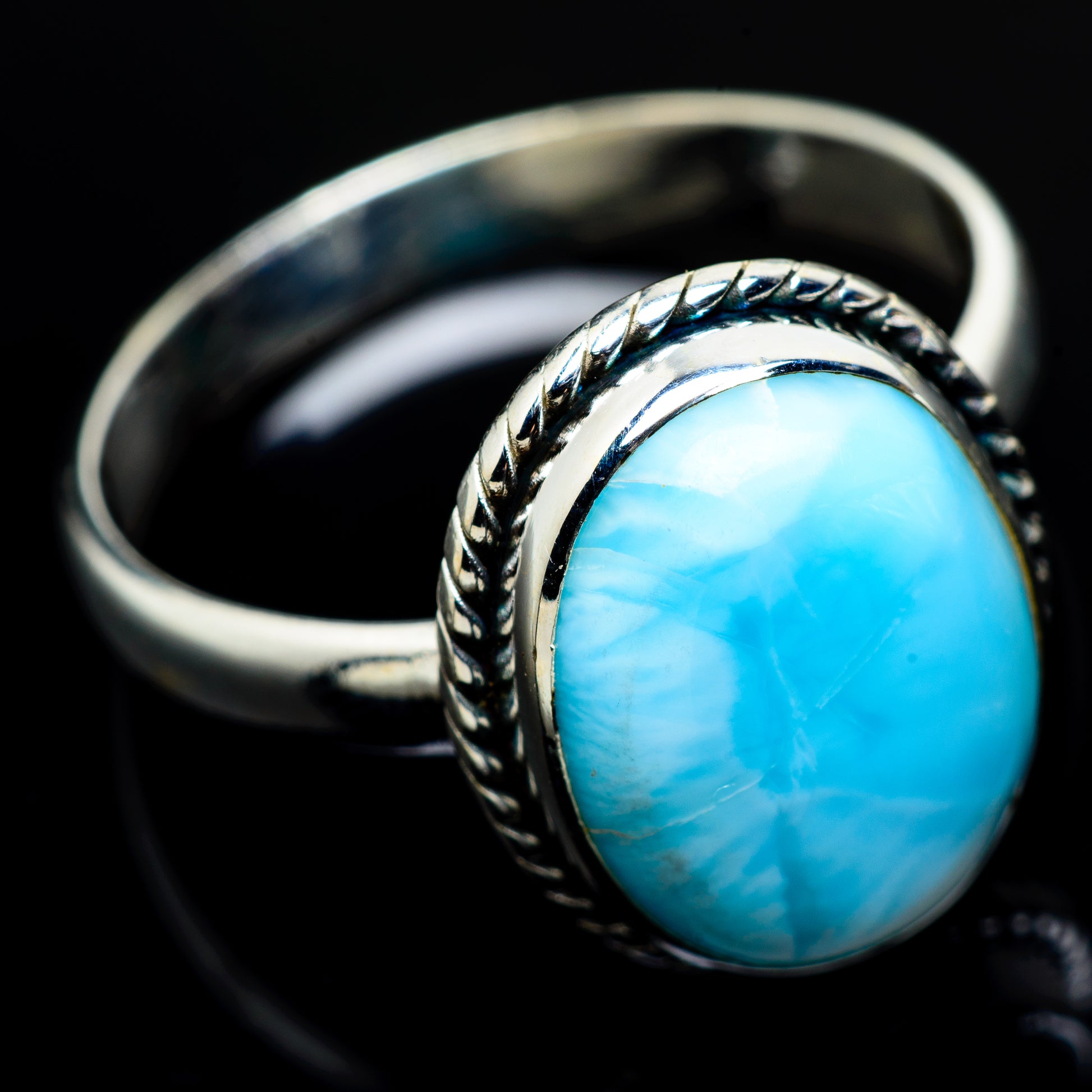 Larimar Rings handcrafted by Ana Silver Co - RING7907