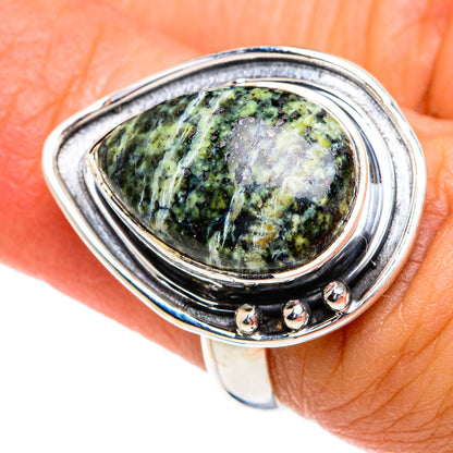 Green Moss Agate Rings handcrafted by Ana Silver Co - RING79084