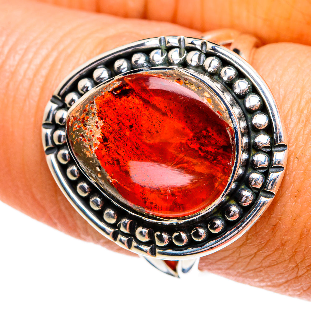 Mexican Fire Opal Rings handcrafted by Ana Silver Co - RING79104