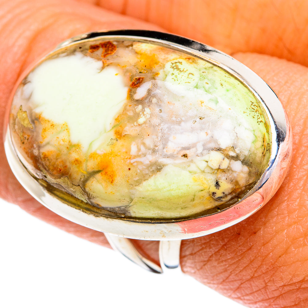 Lemon Chrysoprase Rings handcrafted by Ana Silver Co - RING79109