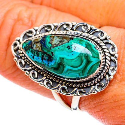 Malachite In Chrysocolla Rings handcrafted by Ana Silver Co - RING79118