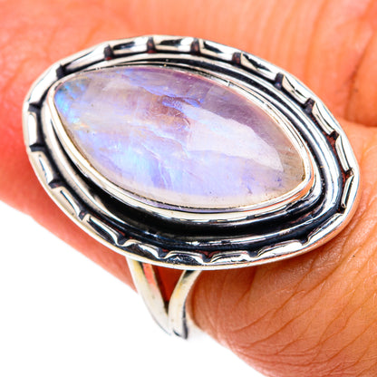 Rainbow Moonstone Rings handcrafted by Ana Silver Co - RING79134