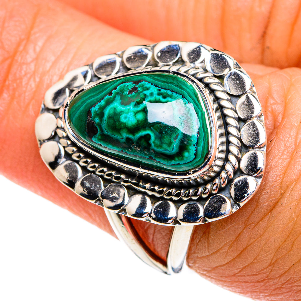 Malachite In Chrysocolla Rings handcrafted by Ana Silver Co - RING79146