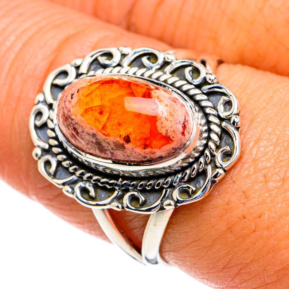 Mexican Fire Opal Rings handcrafted by Ana Silver Co - RING79166