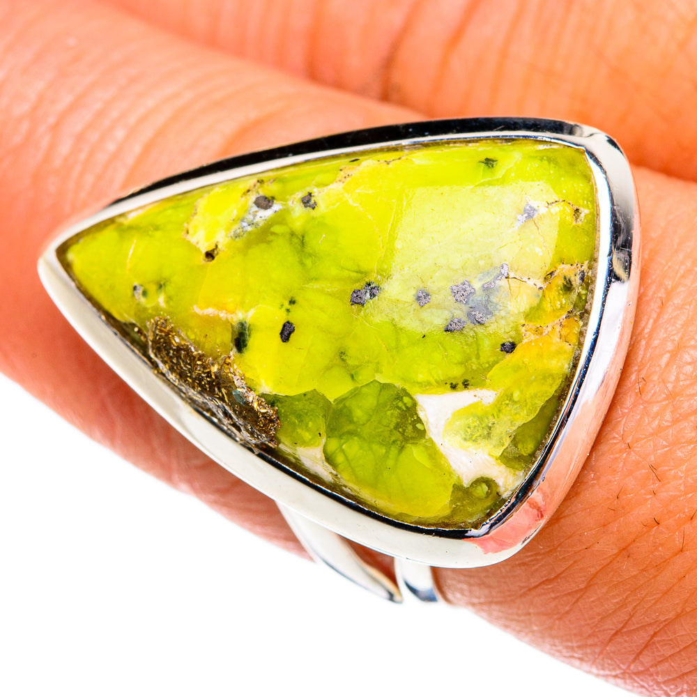 African Green Opal Rings handcrafted by Ana Silver Co - RING79170