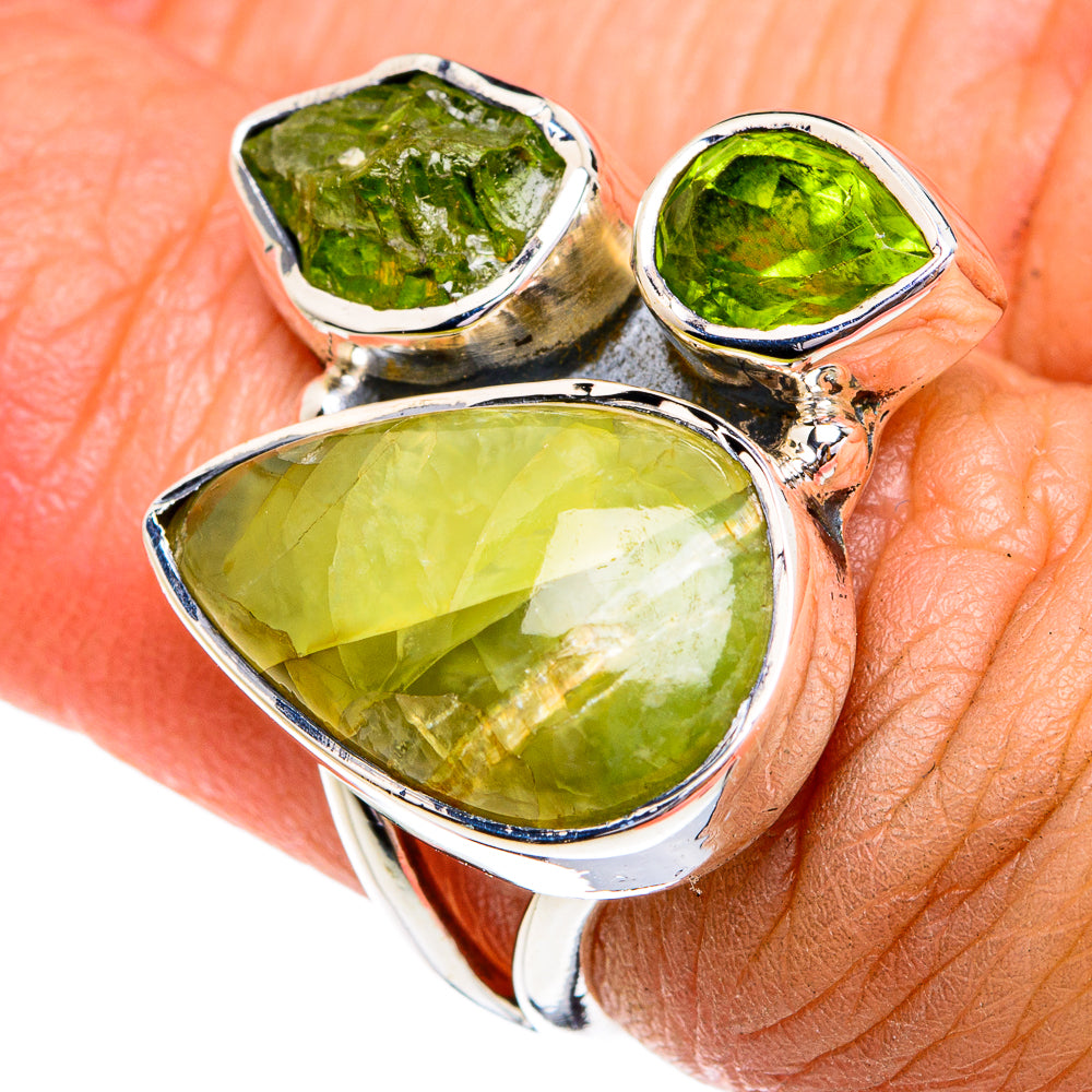 African Green Opal Rings handcrafted by Ana Silver Co - RING79177