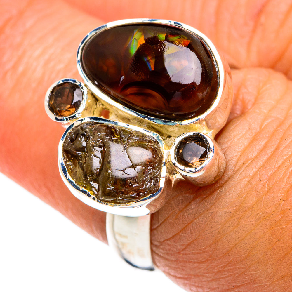 Mexican Fire Agate Rings handcrafted by Ana Silver Co - RING79183