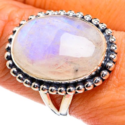 Rainbow Moonstone Rings handcrafted by Ana Silver Co - RING79194