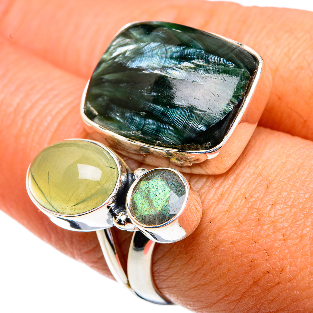 Seraphinite Rings handcrafted by Ana Silver Co - RING79208
