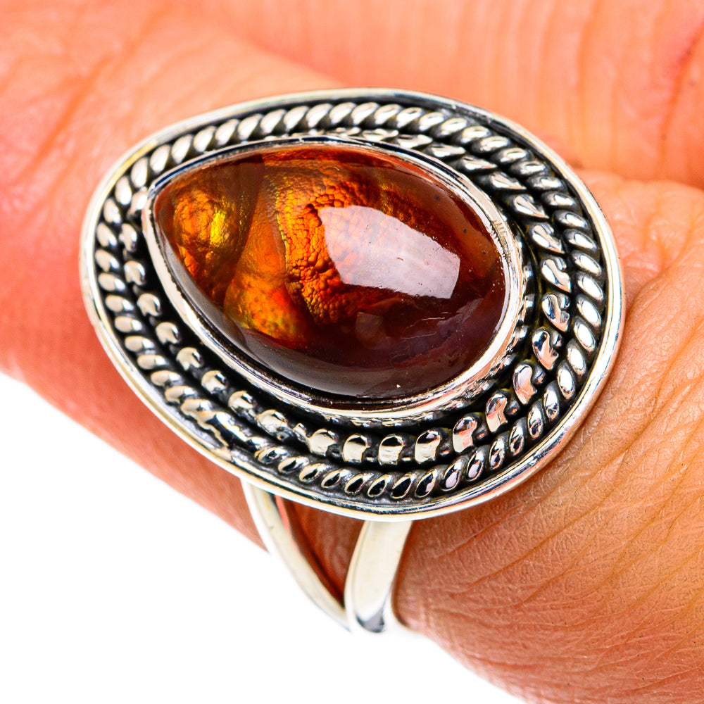 Mexican Fire Agate Rings handcrafted by Ana Silver Co - RING79211
